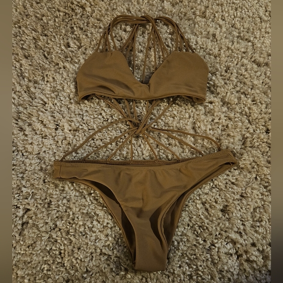 New Mikoh Women's Seychelles One Piece Brown Swimsuit Size XS - Picture 1 of 7